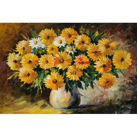 Yellow & White Flowers DIY Painting