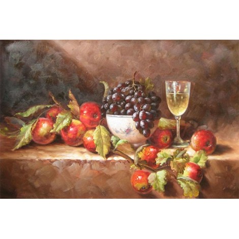 Fruits on Table with Wine Glass DIY Diamond Painting