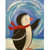 Little Penguin Catching Snow Flake