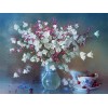 White & Pink Flowers DIY Painting