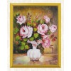 White Vase & Pink Roses