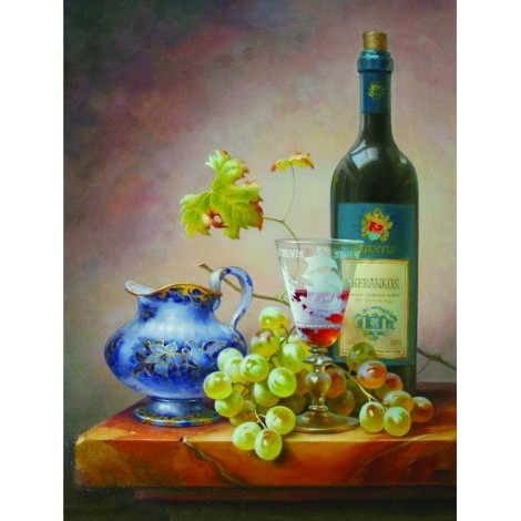Wine & Grapes Still Life Diamond Painting