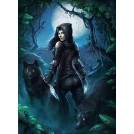 Wolf Girl - Paint with Diamonds