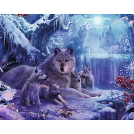 Winter Wolves Family Diamond Painting