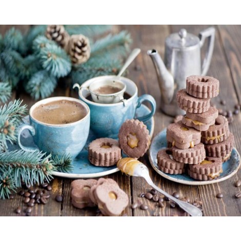 winter coffee with dessert