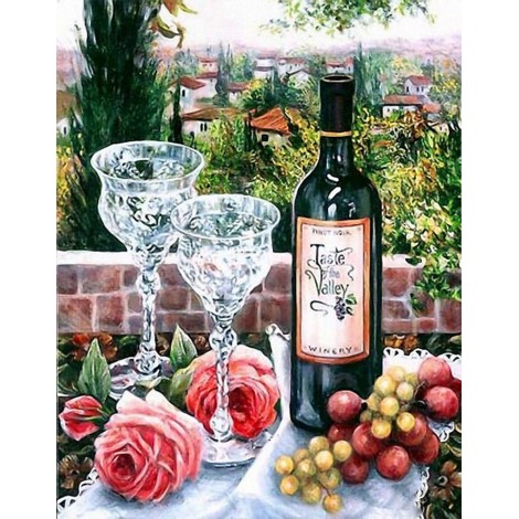 Wine, Fruits & Roses DIY Painting