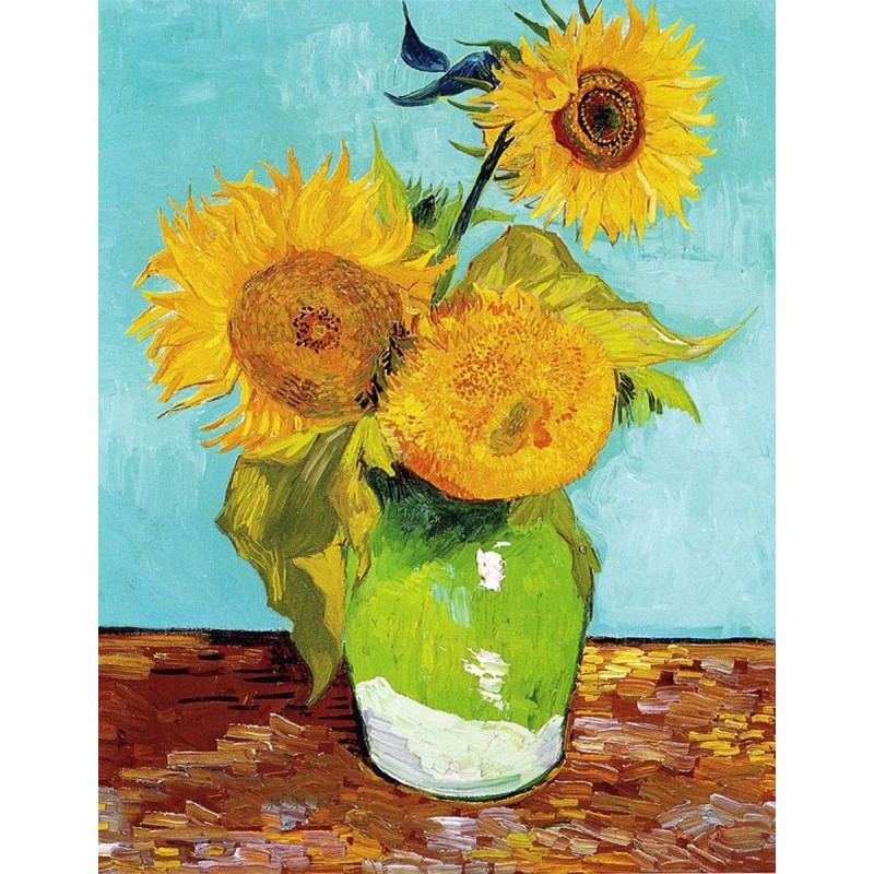 Vase with Three Sunf...