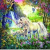 Unicorn & his Baby in Fantasy Garden