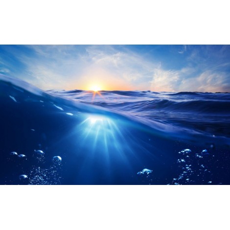 Under Water Ocean & Setting Sun