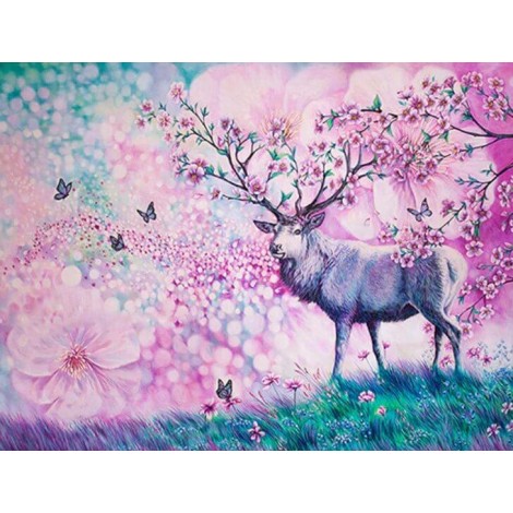 Reindeer with Floral Horns