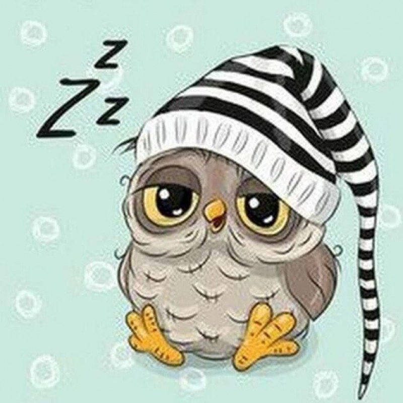 Sleepy Owl Painting ...