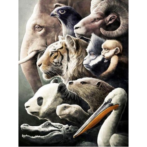 Pelican & Herd of Animals