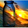 Sunset Captured in Glass Bottle