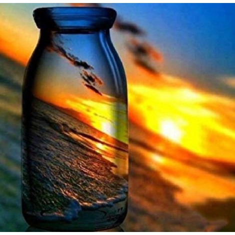 Sunset Captured in Glass Bottle