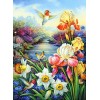 Pair of Humming Birds & Flowers
