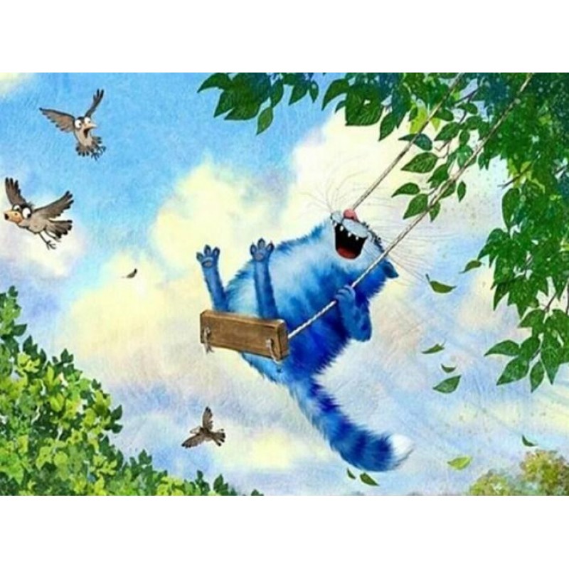 Blue Cat on Swing Di...