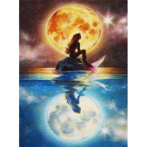 Mermaid & Full Moon Diamond Painting