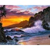 Striking Waves & Sunset Sky