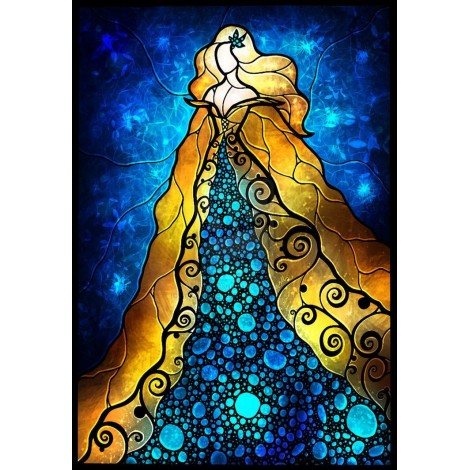 Stained Glass Art Painting of Princess
