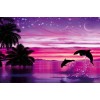 Pink Sky View & Dolphins Pair