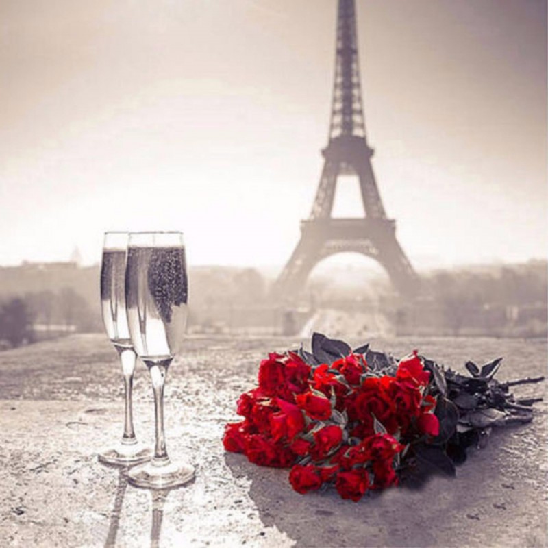 Eiffel Tower & Rose ...