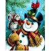 Snowman with Squirrel & Bird