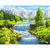 Beautiful Mountains & Flowing Water Stream