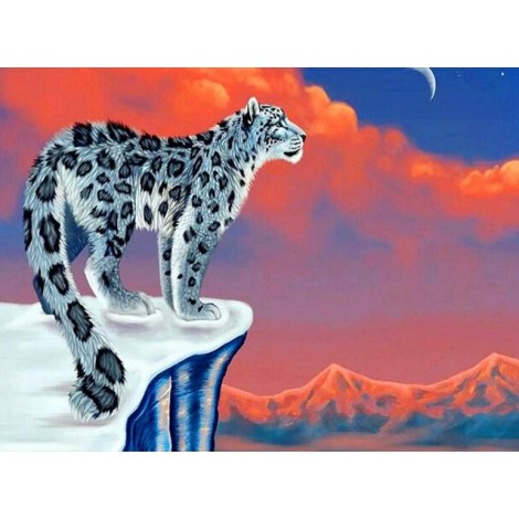 Snow Leopard & Red Sky