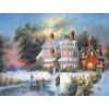 Snow Bridge & Playing Kids Diamond Painting