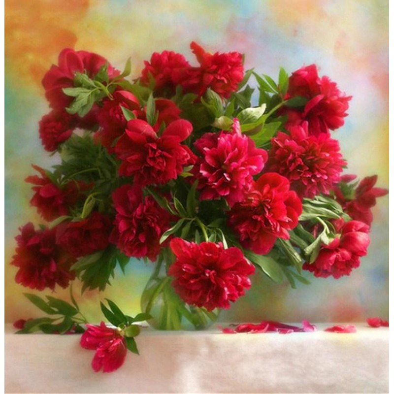 Bright Red Peonies i...
