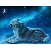 Loving Wolf Pair in Peaceful Night