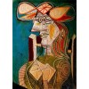 Seated Woman on Wooden Chair - Pablo Picasso