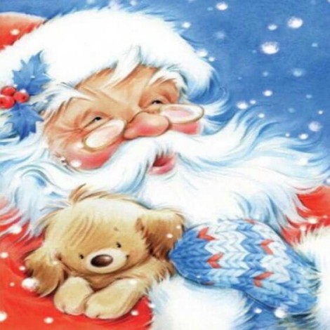 Santa Claus with Little Puppy