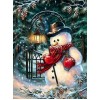 Sad Snowman with Lantern