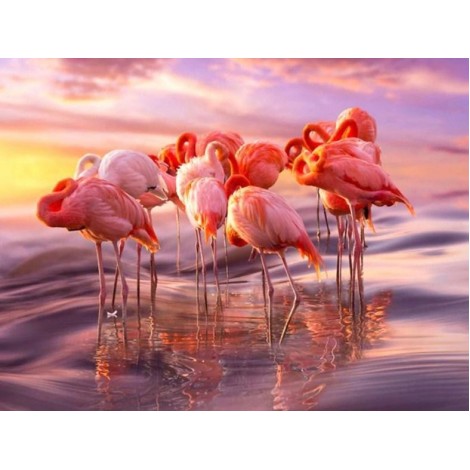 Flamingos Group - Paint by Diamonds