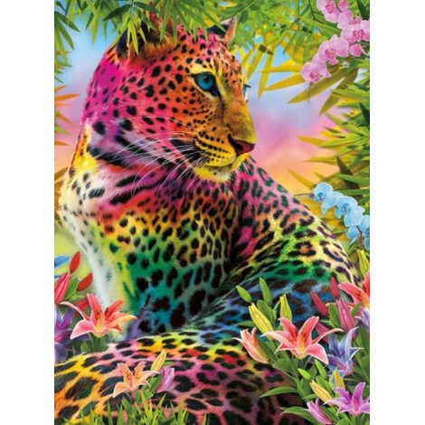 Rainbow Leopard & Flowers