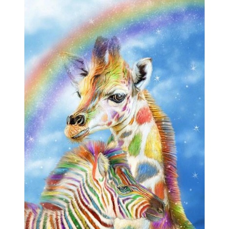 Rainbow Giraffe & Zebra Diamond Painting