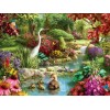 Rabbit & Birds in a Beautiful Garden