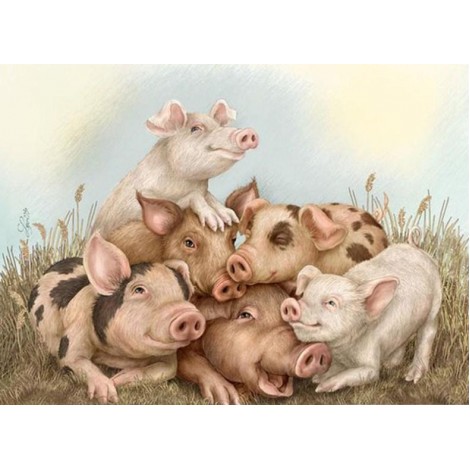 Pigs Family - Diamond Painting Kit