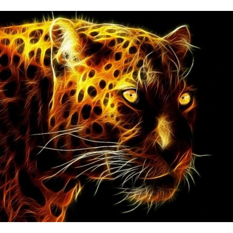 Blazing African leopard - Paint by Diamonds