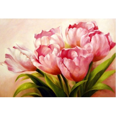 Bunch of Pink Tulips - Paint by Diamonds