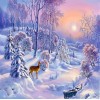 Deer & Winter Snow Diamond Painting