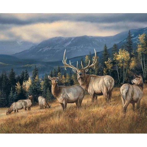 Grazing Elks - Paint with Diamonds