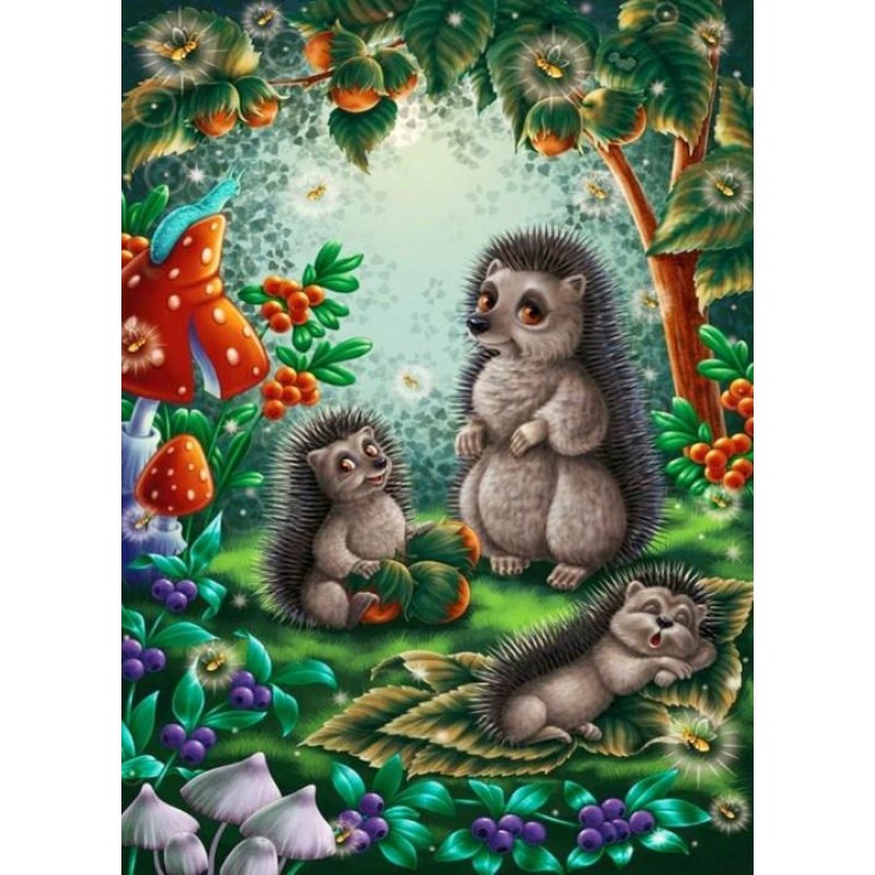 Hedgehogs Cartoon Fa...