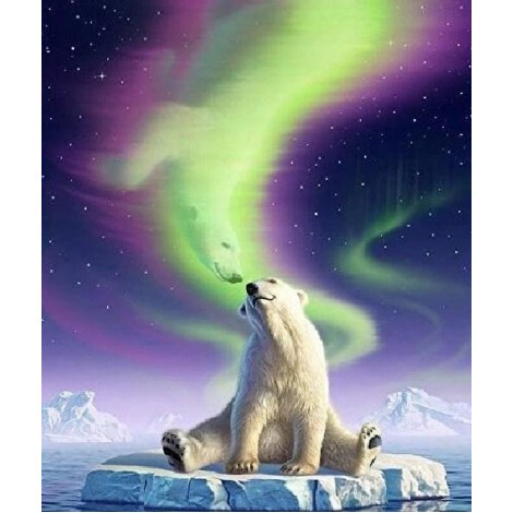 Polar Bear Northern Lights Fantasy