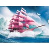 Pink Sailboat in the Ocean