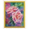 Pink Roses & Green Leaves DIY Painting