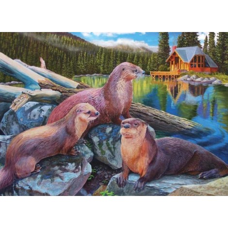 Otter Family - Diamond Painting Kit