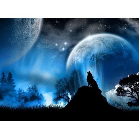 Night Wolf Diamond Painting Kit
