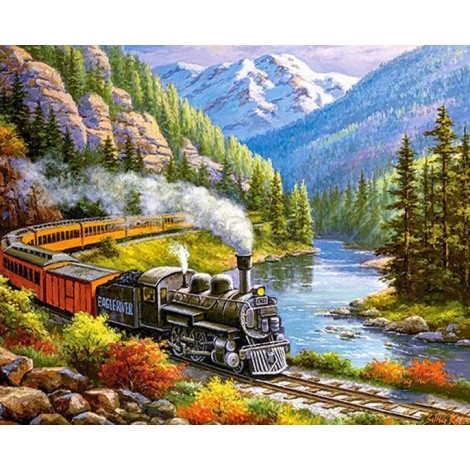Moving Train - Paint by Diamonds